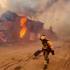 Bomberos forestales BRIF en el incendio de Orallo