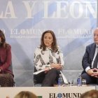 Carmen Crespo, María González Corral y Enrique Cabero durante el club de prensa ‘Claves de la PAC más allá de 2027’.