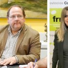 El alcalde de La Bañeza, Javier Carrera y la portavoz de VOX, Laura Gallego.