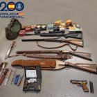Armas incautadas por la Policía Nacional
