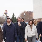 Carlos Martínez junto a los números uno y dos de las listas del PSOE a las elecciones autonómicas.