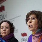La portavoz de Stecyl-i, Christina Fulconis (D), y la responsable de acción sindical de Stecyl-i, Teresa Vicente (I)