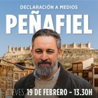 Cartel del acto de precampaña de Santiago Abascal en Peñafiel