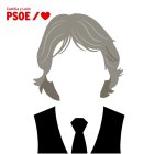 Silueta de Carlos Martínez en el cartel electoral del PSOE de Castilla y León para el 15-M.