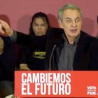 José Luis Rodríguez Zapatero interviene en el mitin en León.