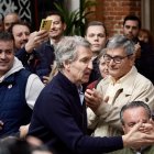 El presidente del Partido Popular, Alberto Núñez Feijóo, en un acto de la campaña electoral.