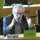 Juan Carlos Girauta durante su intervención en el Parlamento europeo.