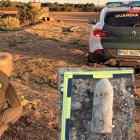 Proyectil encontrado en una finca de un pueblo de Zamora.