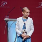 La galardonada María Caamaño Múñez, por el Premio Castilla y León de los Valores Humanos y Sociales 2024, durante la entrega de los Premios Castilla y León 2024.