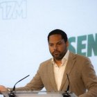 El secretario general de VOX, Ignacio Garriga, este lunes en la sede nacional de Bambú.