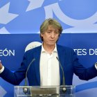 El secretario general del PSOE de Castilla y León, Carlos Martínez, en las Cortes