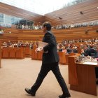 El candidato a la Presidencia de la Junta de Castilla y León, Alfonso Fernández Mañueco, expone su programa de gobierno en las Cortes.
