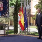 Isabel Blanco, Carlos Pollán y Alfonso Fernández Mañueco en la toma de posesión de los consejeros.