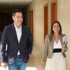 Daniel de la Rosa y Nuria Rubio, en las Cortes de Castilla y León en una imagen de archivo.