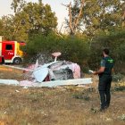 Dos heridos tras caer un ultraligero desde baja altura en Soria.