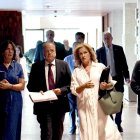 El presidente del Consejo de Cuentas de Castilla y León, Mario Amilivia, se dirige a su comparecencia ante la Comisión de Economía y Hacienda de las Cortes.