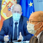 El vicepresidente de la Junta de Castilla y León, Francisco Igea, ayer tras el Consejo de Gobierno. / ICAL