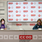 La secretaria de Mujer y Políticas de Igualdad de CCOO Castilla y León, Yolanda Martín, y la secretaria de Mujer y Juventud de UGT, Ana Martín. | ICAL