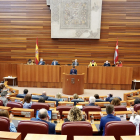 El portavoz del grupo socialista, Luis Tudanca, interviene en el debate de política general de la Junta de Castilla y León en las Cortes. ICAL