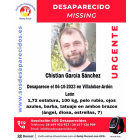 Cartel de aviso de la persona desaparecida publicado por @sosdesaparecido - E. PRESS