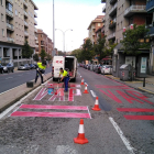 Trabajos de señalización en Segovia por la disminución del tráfico. - E.M.