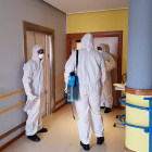 Trabajos de desinfección de la UME en Zamora.- ICAL