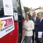 María González presenta el bono de transporte gratuito a la demanda de Castilla y León en Burgos.- ICAL