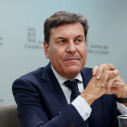 Carlos Fernández Carriedo, durante la rueda de prensa posterior al Consejo de Gobierno.- ICAL