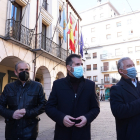 El candidato del PSOE a la Presidencia de la Junta, Luis Tudanca, visita Aranda de Duero en Burgos. -ICAL