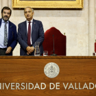 El presidente del Consejo General de Poder Judicial, Vicente Guilarte, imparte la primera lección del curso a los nuevos estudiantes de la Facultad de Derecho de la UVa. ICAL