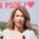 La ministra de Transportes, Movilidad y Agenda Urbana, Raquel Sánchez, participa en la capital zamorana en un acto electoral junto con el número uno al Congreso por Zamora, Antidio Fagúndez. -ICAL