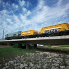 Adif AV comienza las pruebas de carga de los viaductos de la LAV Venta de Baños-Burgos.- ICAL