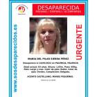 Cartel de SOS Desaparecidos que alerta de la desaparición en Palencia de una mujer de 63 años. -E. M.