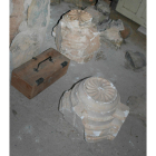 Claves de bóveda góticas halladas en el registro de una finca de Barcebalejo (Soria) que fueron robadas del Monasterio de San Pedro de Arlanza (Burgos). -ICAL.