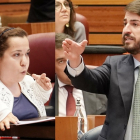 Noelia Frutos y Juan García-Gallardo, durante el pleno de las Cortes.- ICAL / E. M.