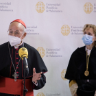 El Gran Canciller, cardenal arzobispo Ricardo Blázquez, y la rectora de la Universidad Pontificia de Salamanca, Mirian Cortés. - ICAL