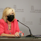 La consejera de Sanidad, Verónica Casado, durante la rueda de prensa de este martes.- ICAL