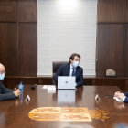 El presidente de la Junta, Alfonso Fernández Mañueco, se reúne con el alcalde de Soria. -ICAL