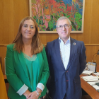 El secretario de Estado de Medio Ambiente, Hugo Morán, mantiene una reunión de trabajo con la delegada del Gobierno en Castilla y León, Virginia Barcones.- Ical