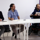 Juanma Del Olmo, Pablo Iglesias y Echenique, en una imagen de archivo. KIKO HUESCA.