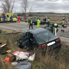 Fotografía del accidente en Quintanilla de Vivar tomada por el Cuerpo de Bomberos de Burgos. -E.M