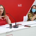 La vicesecretaria general del PSOECyL, Virginia Barcones, y la secretaria general del PSOE de Palencia, Miriam Andrés, se reúnen con alcaldes y concejales socialistas de la provincia. - ICAL