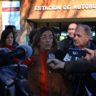María González Corral visita las obras que se desarrollan en la estación de autobuses de Palencia. ICAL