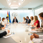 El líder del PP, Pablo Casado, preside la reunión del comité de dirección del PP en Madrid, en una imagen de archivo.- E. PRESS
