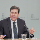 El portavoz de la Junta de Castilla y León, Carlos Fernández Carriedo, durante un momento de su intervención. Ical