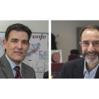 Sergio Bueno y el leonés Lucas Calzado, a la derecha, nuevos directores generales de Renfe. E.M.