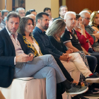 El alcalde de Valladolid, Óscar Puente, junto a Adriana Lastra y Luis Tudanca en un encuentro con los alcaldes y concejales de la provincia.- ICAL