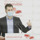 El secretario general del PSCyL, Luis Tudanca, analiza los retos de Castilla y León para el año 2021. / ICAL.