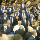 La SD Ponferradina visita al Papa Francisco con motivo del centenario del club. - ICAL
