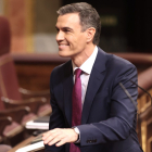 El presidente en funciones, Pedro Sánchez durante su intervención en el debate de Investidura.- ICAL